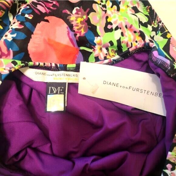 NWT Diane Von Furstenberg Floral Print One Pc. Bandeau Swimsuit Sz.S MSRP $170 - Picture 7 of 9